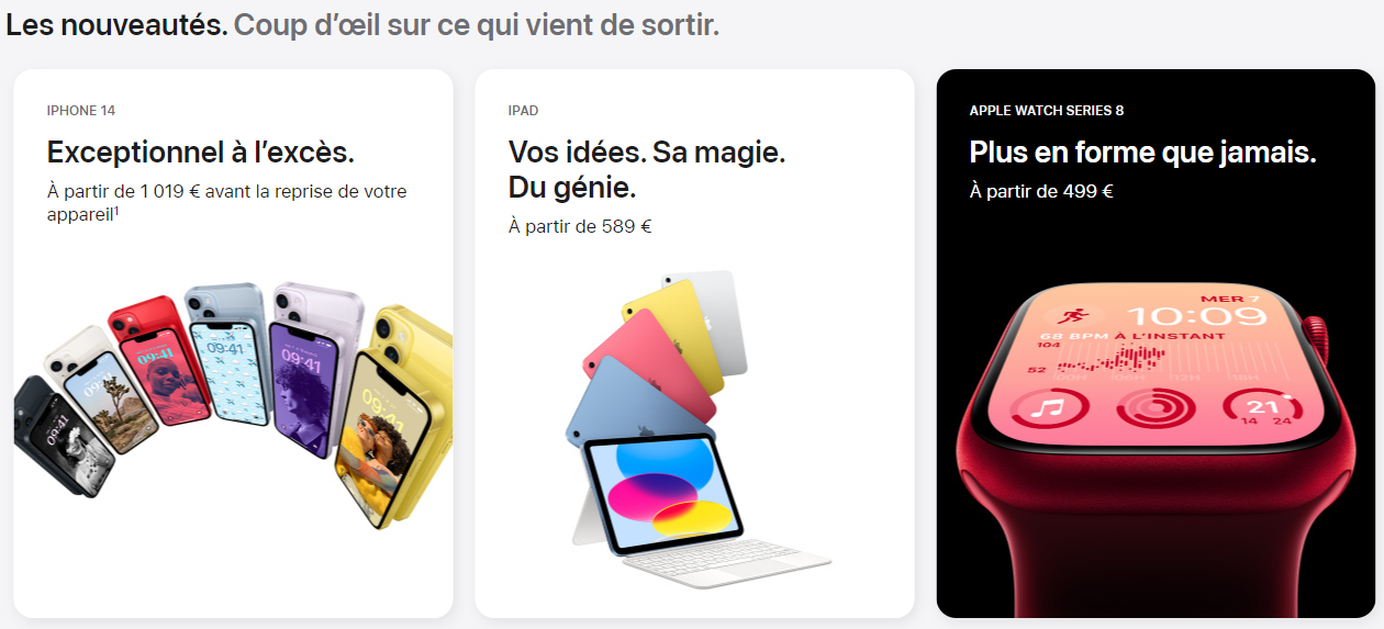 Screen website apple